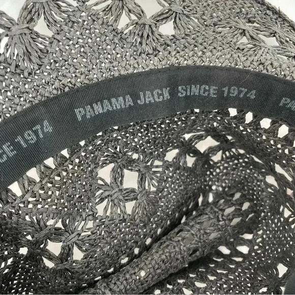 Panama Jack Cowboy Hat One Size Brown Western Open Weave Shells Unisex - Picture 5 of 5